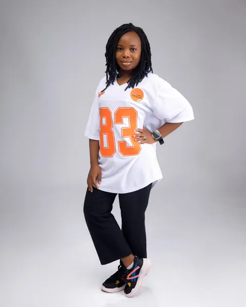 Full-length shot of the white jersey
