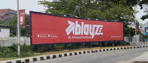 Installed roadside billboard